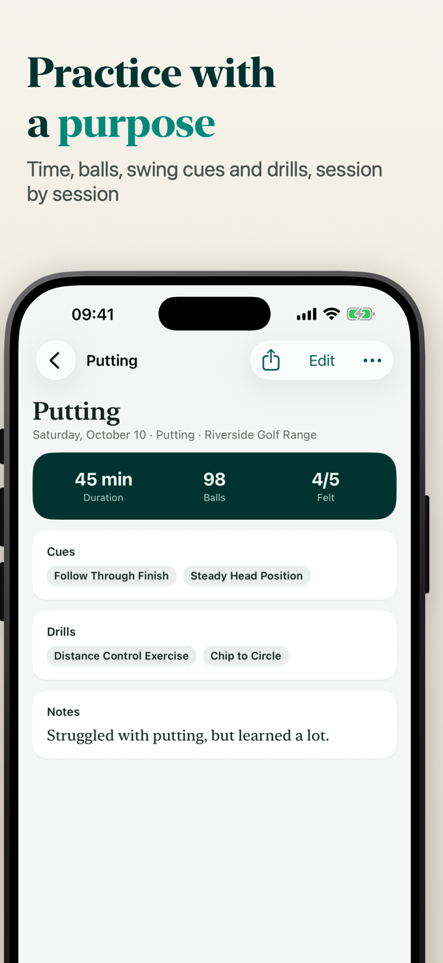 Practice with a purpose: a putting session with time, balls, swing cues and drills